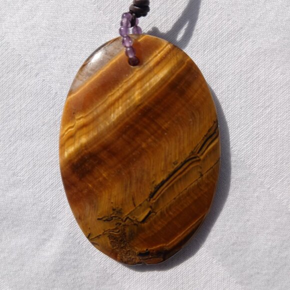 TIGERS-EYE PENDANT NECKLACE - Picture 2 of 3